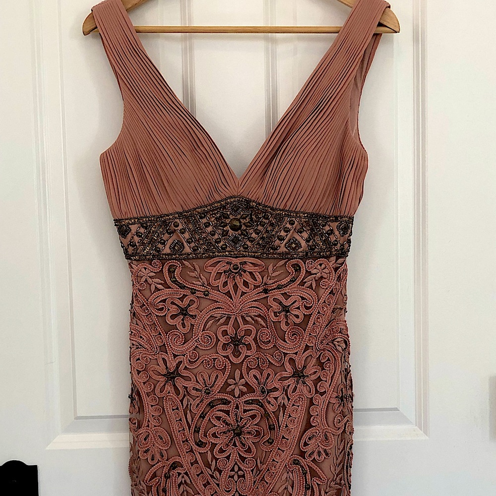 GORGEOUS Sue Wong Nocturne size 4 dusty rose cocktail dress